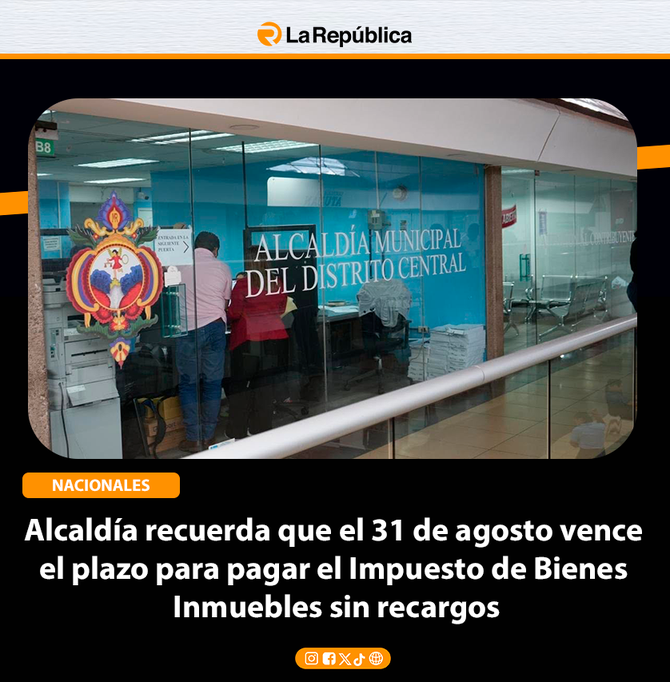 Alcaldía recuerda que el 31 de agosto vence el plazo para pagar el Impuesto de Bienes Inmuebles sin recargos - Cover Image